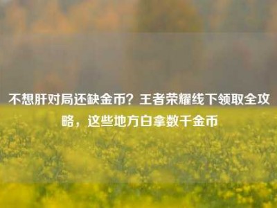 不想肝对局还缺金币？王者荣耀线下领取全攻略，这些地方白拿数千金币