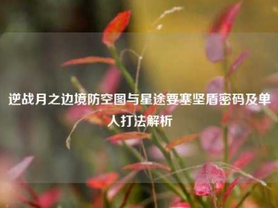 逆战月之边境防空图与星途要塞坚盾密码及单人打法解析