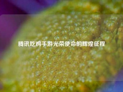 腾讯吃鸡手游光荣使命的辉煌征程