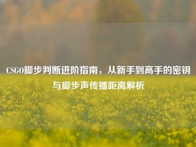 CSGO脚步判断进阶指南，从新手到高手的密钥与脚步声传播距离解析