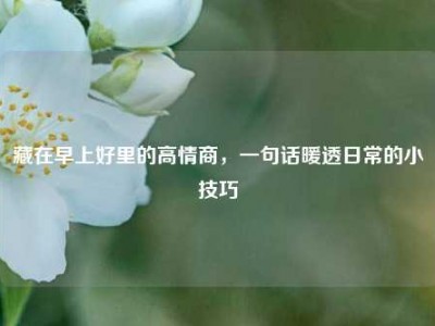 藏在早上好里的高情商，一句话暖透日常的小技巧