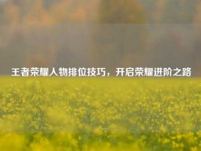 王者荣耀人物排位技巧，开启荣耀进阶之路