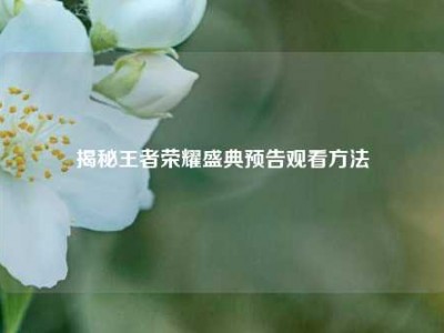 揭秘王者荣耀盛典预告观看方法