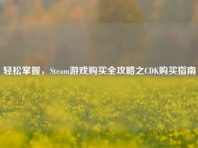 轻松掌握，Steam游戏购买全攻略之CDK购买指南