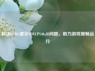 解决PUBG提示MSVCP140.dll问题，助力游戏顺畅运行