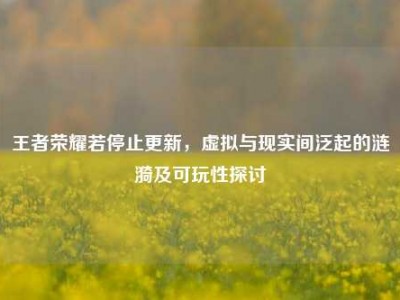 王者荣耀若停止更新，虚拟与现实间泛起的涟漪及可玩性探讨