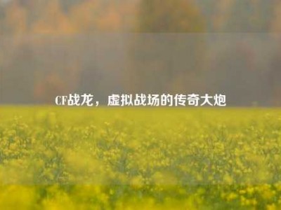 CF战龙，虚拟战场的传奇大炮