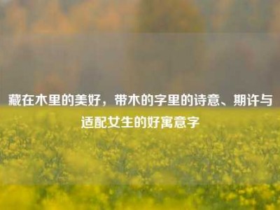 藏在木里的美好，带木的字里的诗意、期许与适配女生的好寓意字