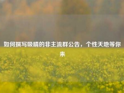 如何撰写吸睛的非主流群公告，个性天地等你来
