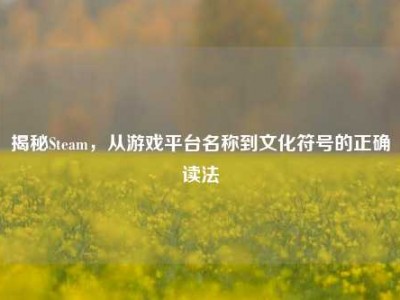 揭秘Steam，从游戏平台名称到文化符号的正确读法