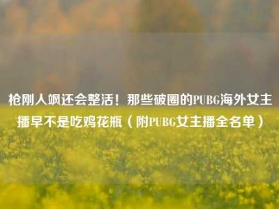 枪刚人飒还会整活！那些破圈的PUBG海外女主播早不是吃鸡花瓶（附PUBG女主播全名单）