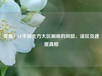 警惕！CF手游北方大区刷级的风险、误区及速度真相