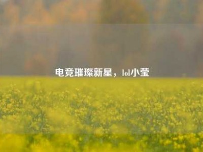 电竞璀璨新星，lol小莹