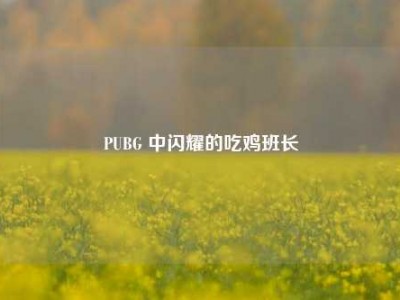 PUBG 中闪耀的吃鸡班长