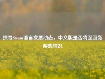 探寻Steam语言发展动态，中文版是否将至及新游戏情况