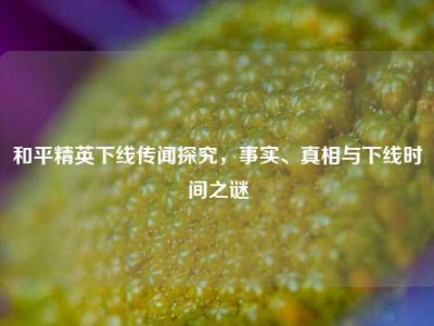 和平精英下线传闻探究，事实、真相与下线时间之谜