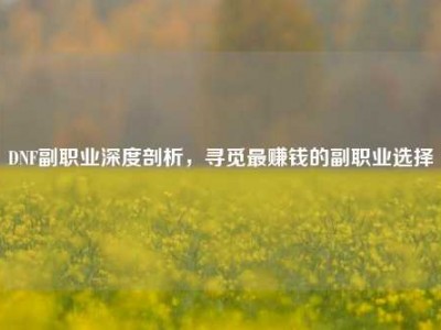 DNF副职业深度剖析，寻觅最赚钱的副职业选择