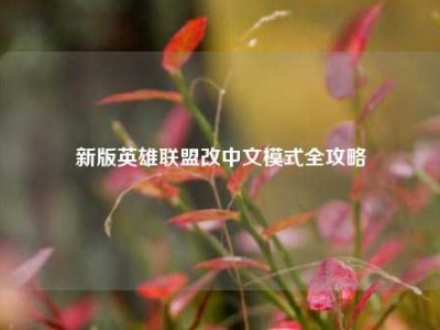 新版英雄联盟改中文模式全攻略