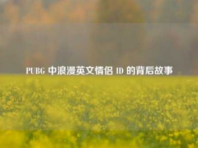 PUBG 中浪漫英文情侣 ID 的背后故事