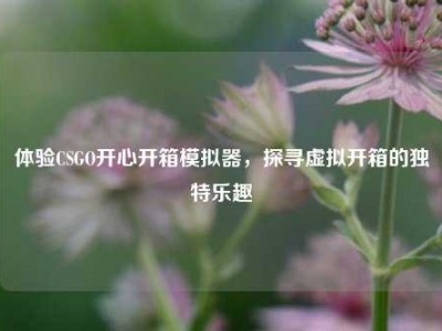 体验CSGO开心开箱模拟器，探寻虚拟开箱的独特乐趣