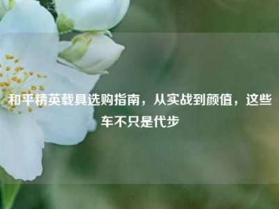 和平精英载具选购指南，从实战到颜值，这些车不只是代步