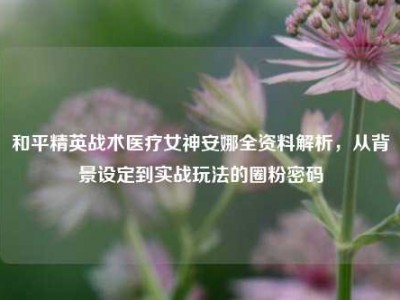 和平精英战术医疗女神安娜全资料解析，从背景设定到实战玩法的圈粉密码