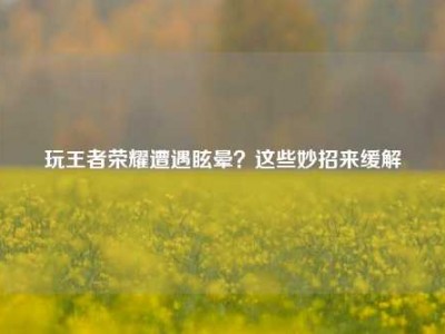 玩王者荣耀遭遇眩晕？这些妙招来缓解