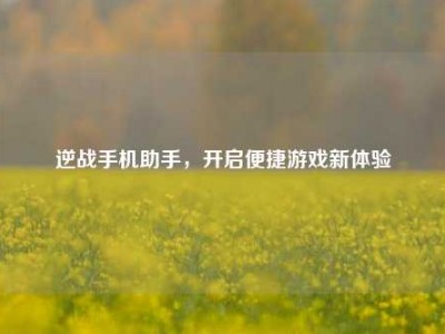 逆战手机助手，开启便捷游戏新体验