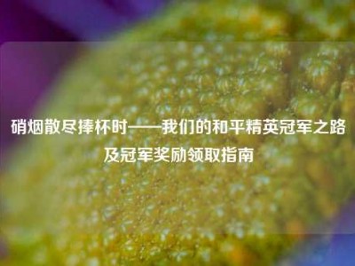 硝烟散尽捧杯时——我们的和平精英冠军之路及冠军奖励领取指南