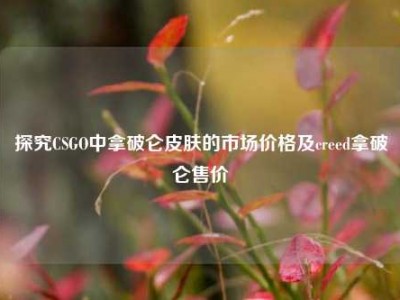探究CSGO中拿破仑皮肤的市场价格及creed拿破仑售价