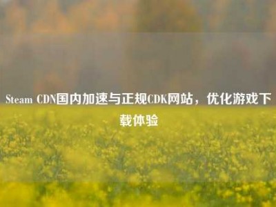 Steam CDN国内加速与正规CDK网站，优化游戏下载体验