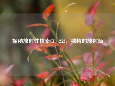 探秘放射性核素Cf - 252，独特的放射源