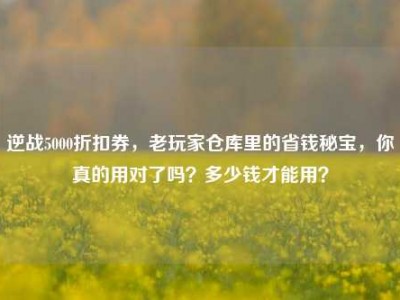 逆战5000折扣券，老玩家仓库里的省钱秘宝，你真的用对了吗？多少钱才能用？