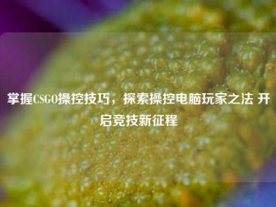 掌握CSGO操控技巧，探索操控电脑玩家之法 开启竞技新征程