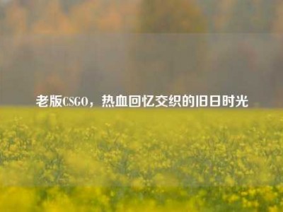老版CSGO，热血回忆交织的旧日时光