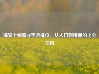 海骑士制霸CF手游排位，从入门到精通的上分指南