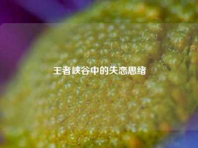 王者峡谷中的失恋思绪