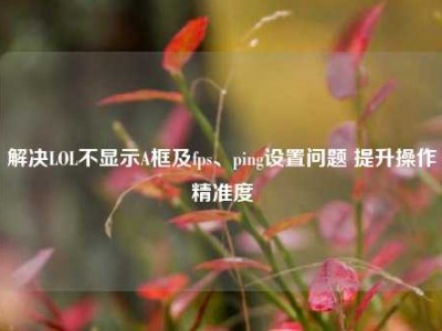 解决LOL不显示A框及fps、ping设置问题 提升操作精准度