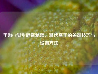 手游CF脚步静音秘籍，潜伏高手的关键技巧与设置方法