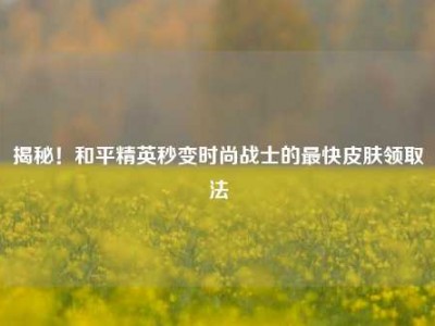 揭秘！和平精英秒变时尚战士的最快皮肤领取法