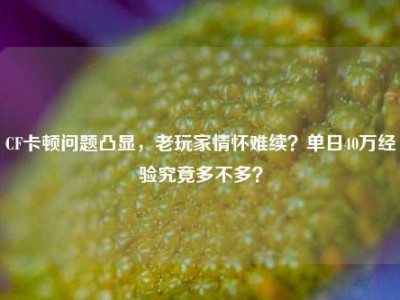 CF卡顿问题凸显，老玩家情怀难续？单日40万经验究竟多不多？