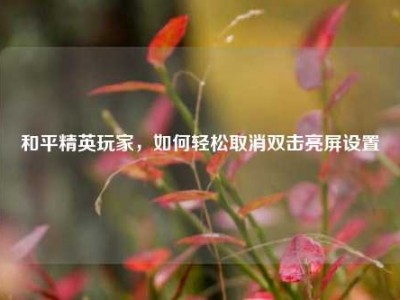 和平精英玩家，如何轻松取消双击亮屏设置