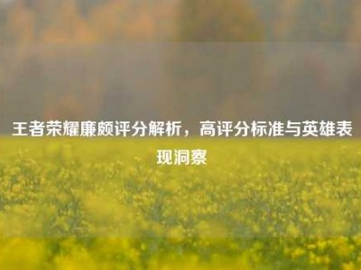 王者荣耀廉颇评分解析，高评分标准与英雄表现洞察