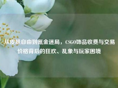 从皮肤自由到氪金迷局，CSGO饰品收费与交易价格背后的狂欢、乱象与玩家困境