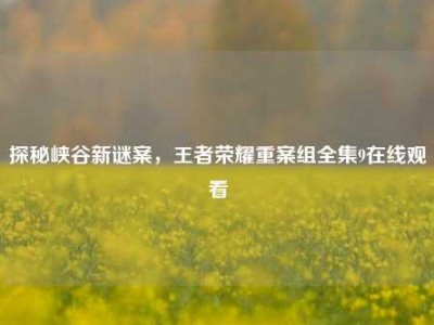 探秘峡谷新谜案，王者荣耀重案组全集9在线观看