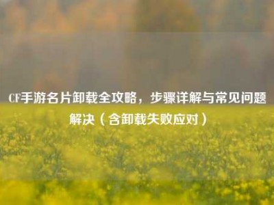 CF手游名片卸载全攻略，步骤详解与常见问题解决（含卸载失败应对）
