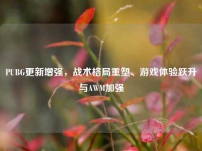 PUBG更新增强，战术格局重塑、游戏体验跃升与AWM加强