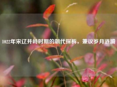 1022年宋辽并峙时期的朝代探析，兼议岁月涟漪
