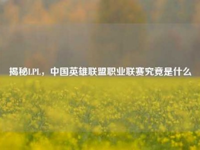 揭秘LPL，中国英雄联盟职业联赛究竟是什么