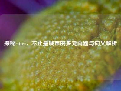 探秘cities，不止是城市的多元内涵与词义解析